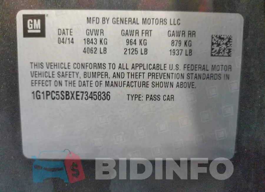 1G1PC5SBXE7345836 Photo# 12