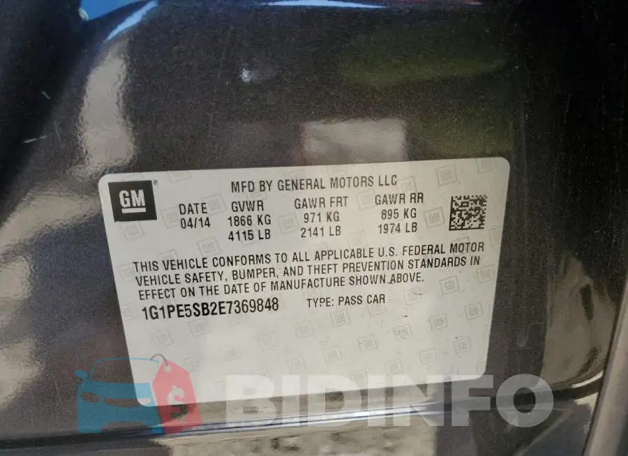 1G1PE5SB2E7369848 Photo# 12