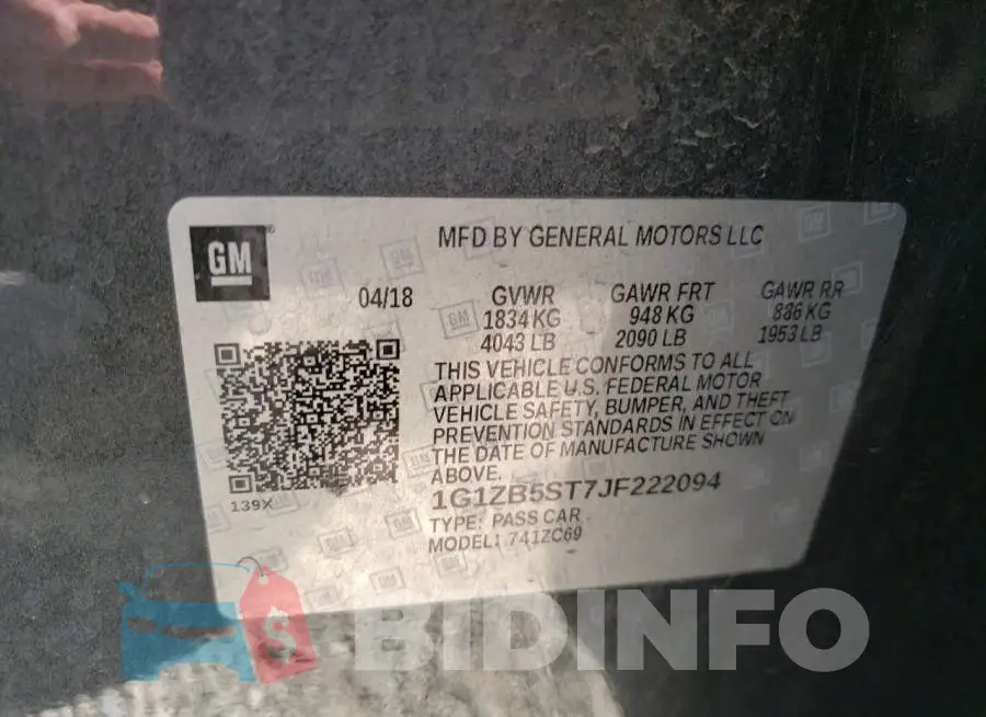 1G1ZB5ST7JF222094 Photo# 12