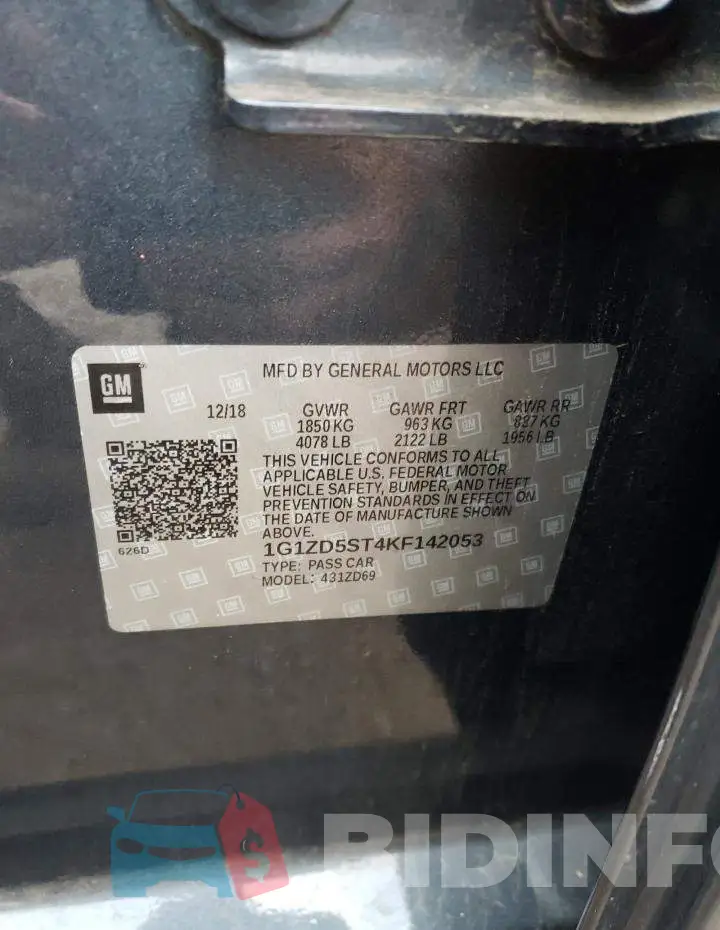 1G1ZD5ST4KF142053 Photo# 12