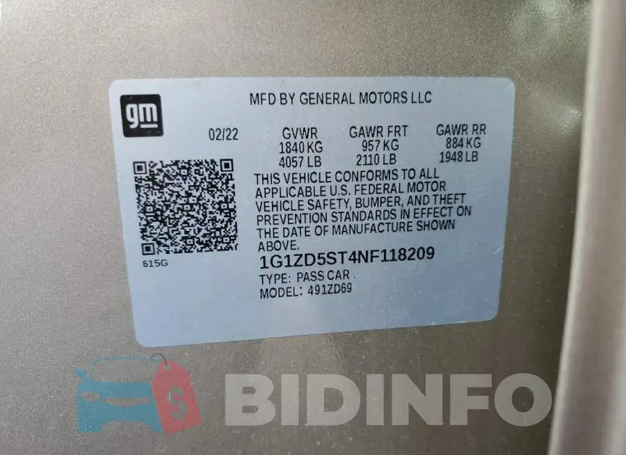 1G1ZD5ST4NF118209 Photo# 12