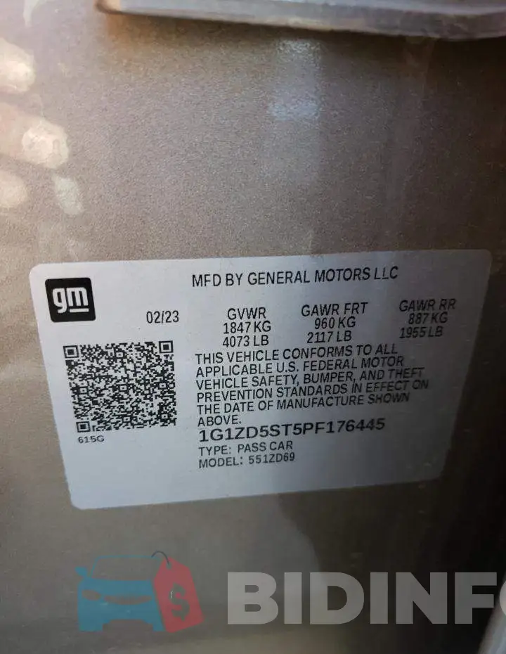 1G1ZD5ST5PF176445 Photo# 12