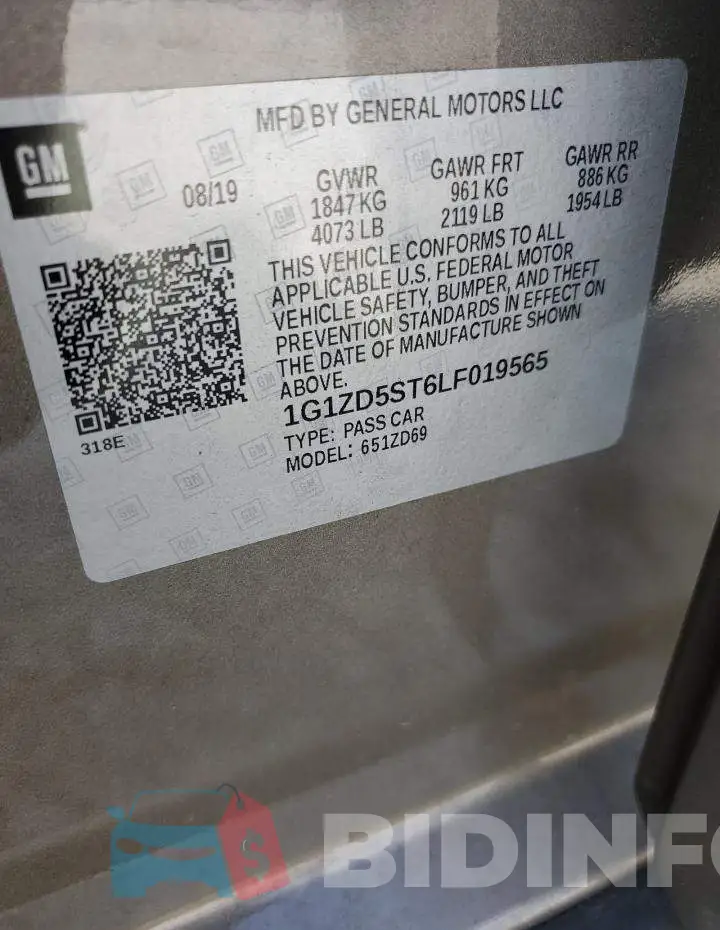 1G1ZD5ST6LF019565 Photo# 13