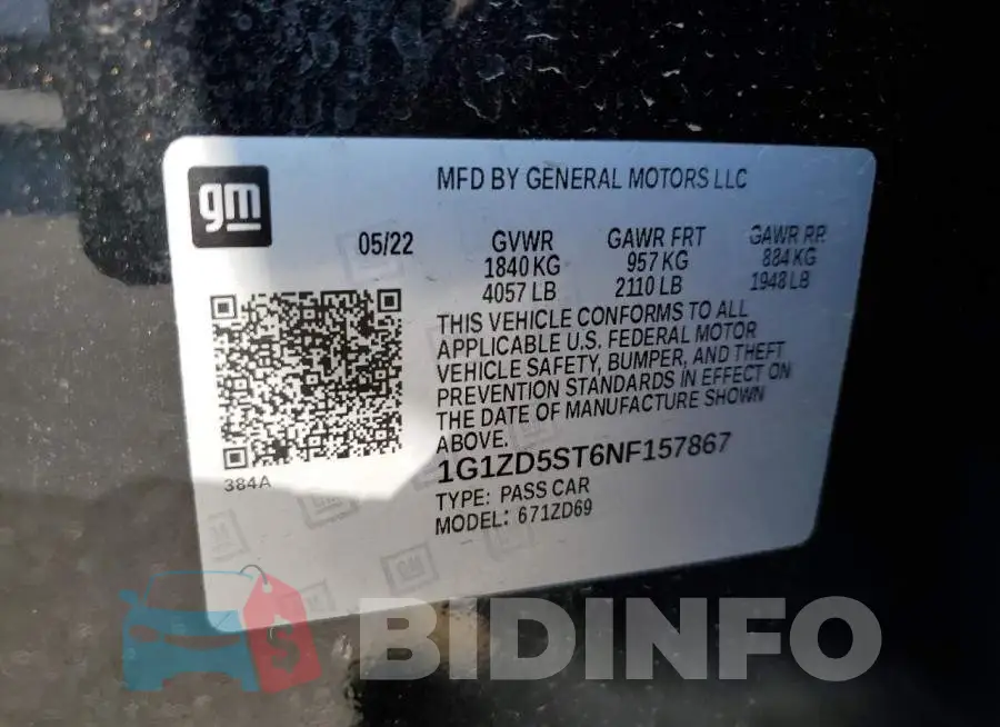 1G1ZD5ST6NF157867 Photo# 12