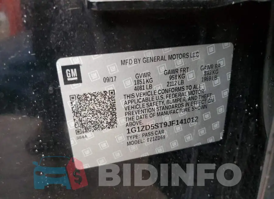 1G1ZD5ST9JF141012 Photo# 12