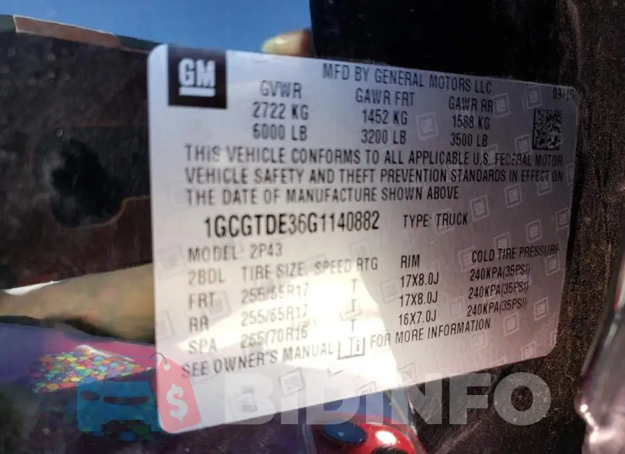 1GCGTDE36G1140882 Photo# 12