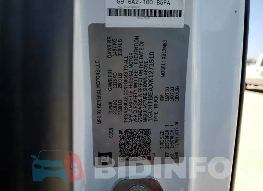 1GCHTBEAXK1271510 Photo# 12