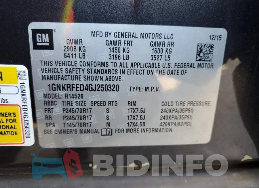 1GNKRFED4GJ250320 Photo# 13