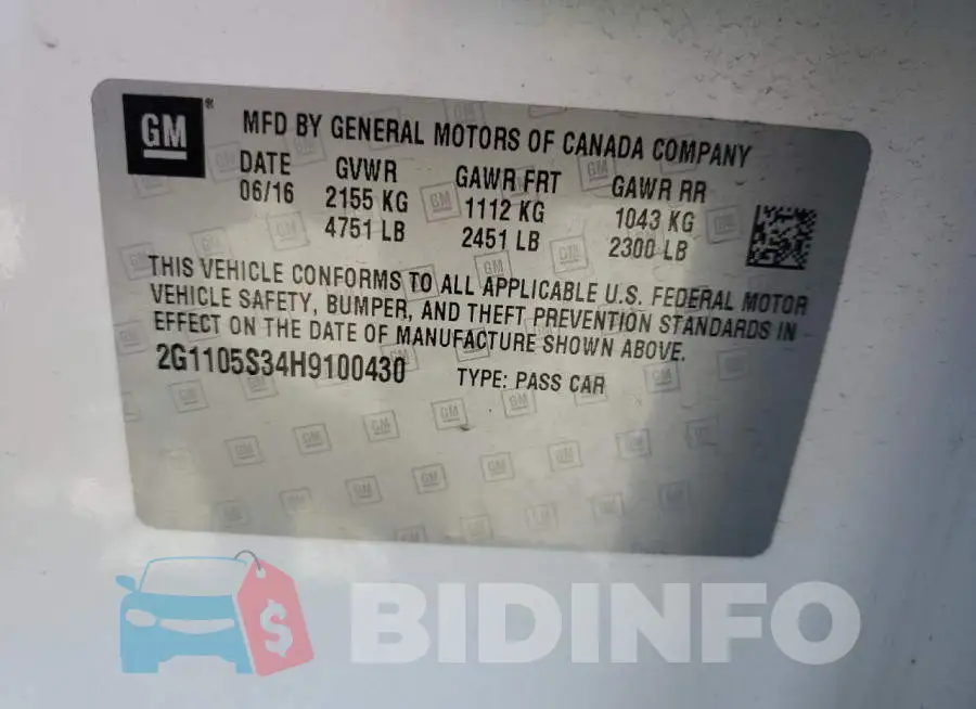 2G1105S34H9100430 Photo# 12