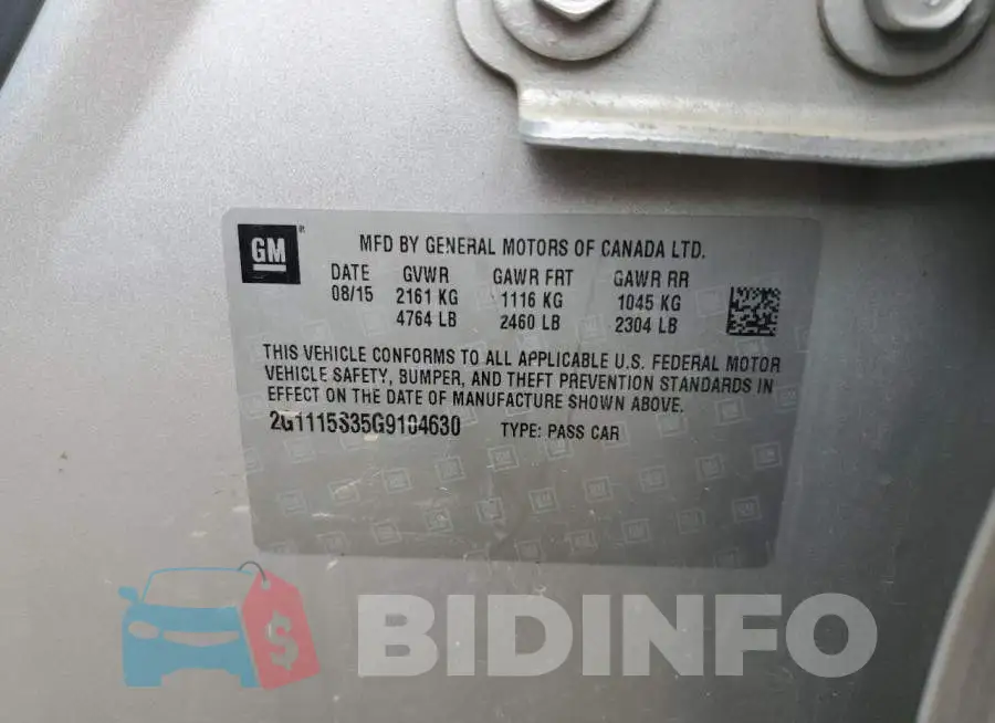 2G1115S35G9104630 Photo# 12
