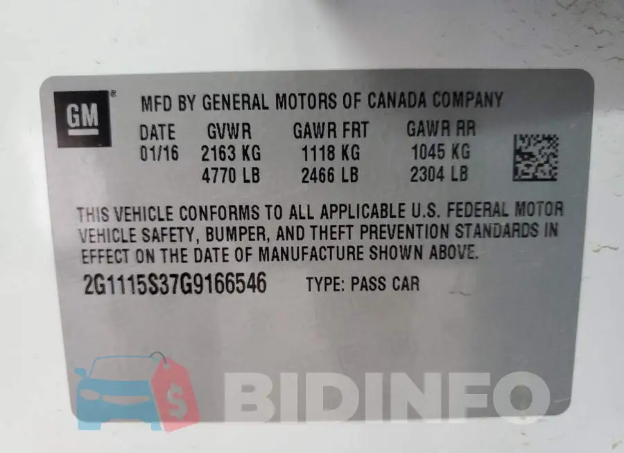 2G1115S37G9166546 Photo# 12