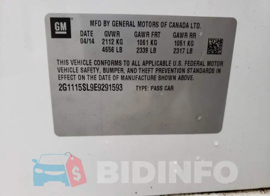 2G1115SL9E9291593 Photo# 12