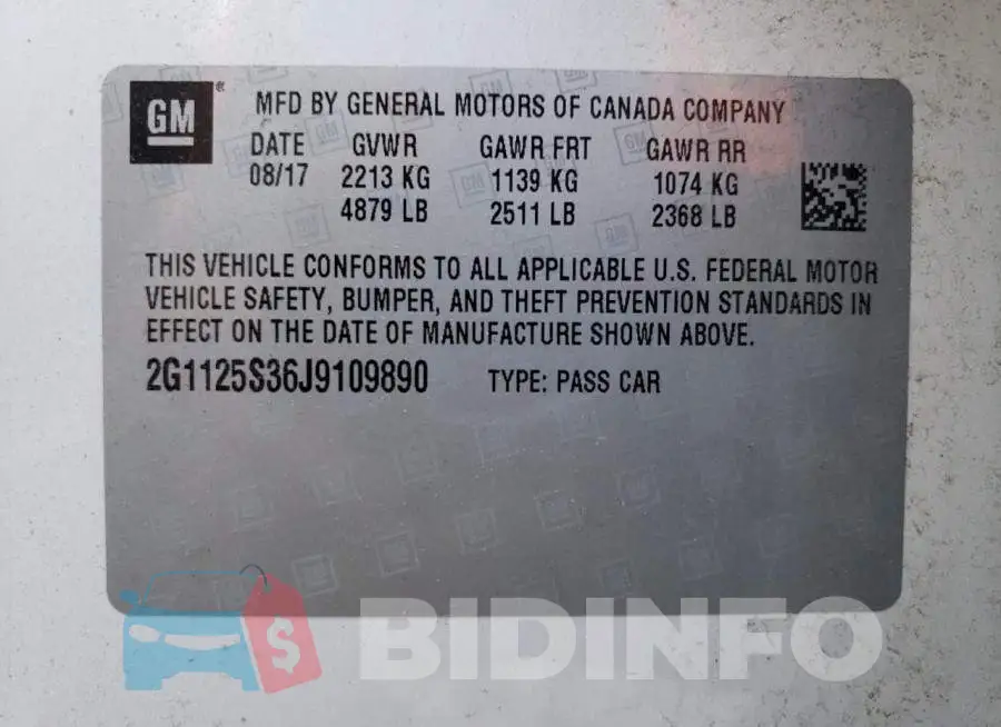 2G1125S36J9109890 Photo# 12