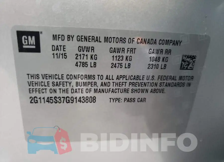 2G1145S37G9143808 Photo# 13