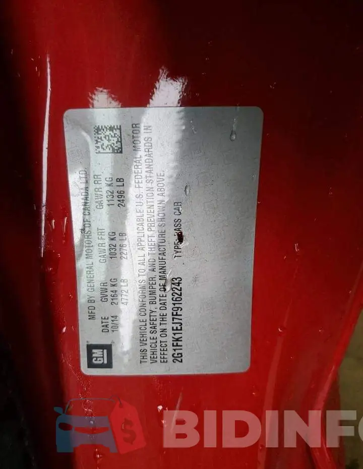 2G1FK1EJ7F9162243 Photo# 13