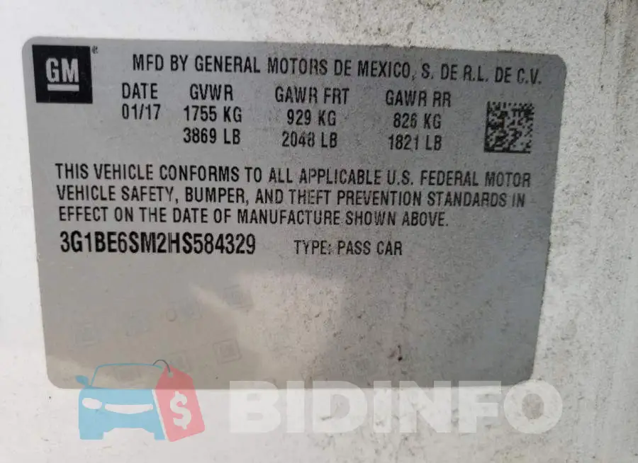 3G1BE6SM2HS584329 Photo# 12