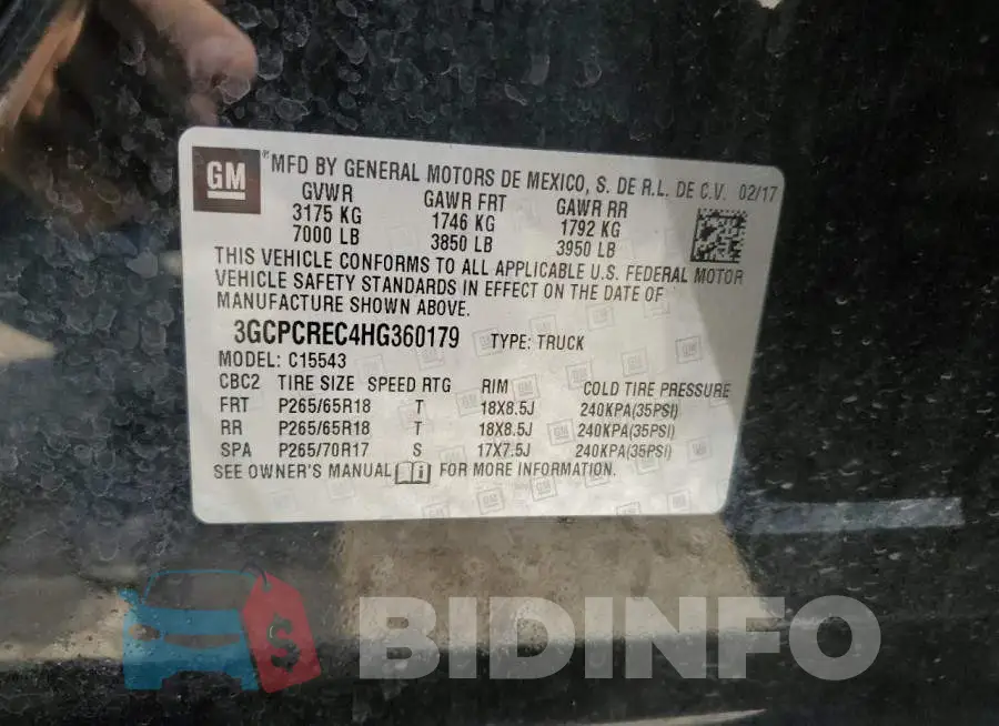 3GCPCREC4HG360179 Photo# 12