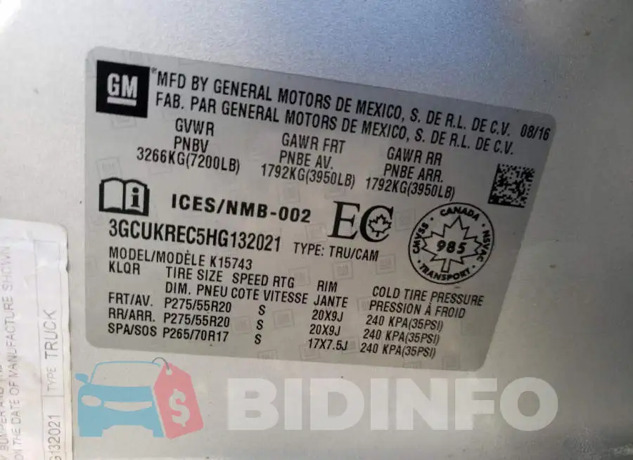 3GCUKREC5HG132021 Photo# 12