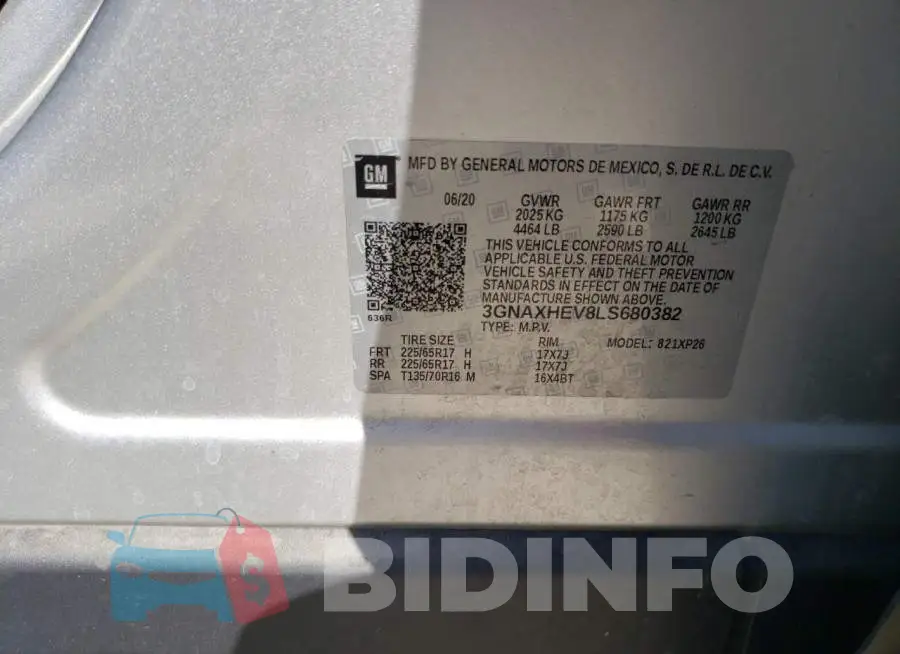3GNAXHEV8LS680382 Photo# 12