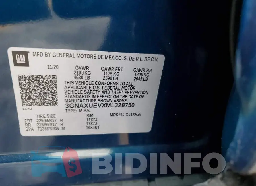3GNAXUEVXML328750 Photo# 13