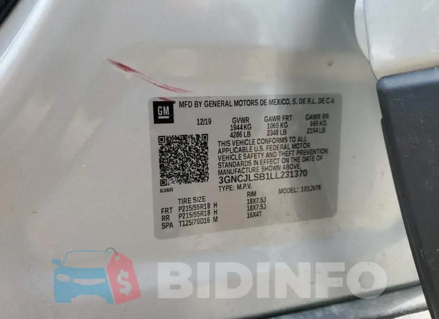 3GNCJLSB1LL231370 Photo# 12