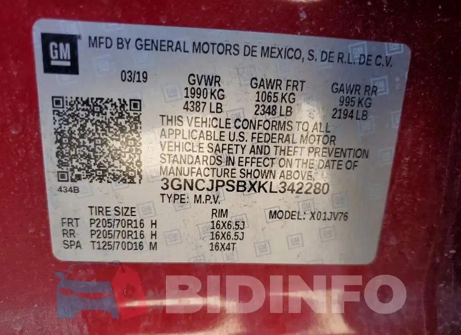 3GNCJPSBXKL342280 Photo# 12