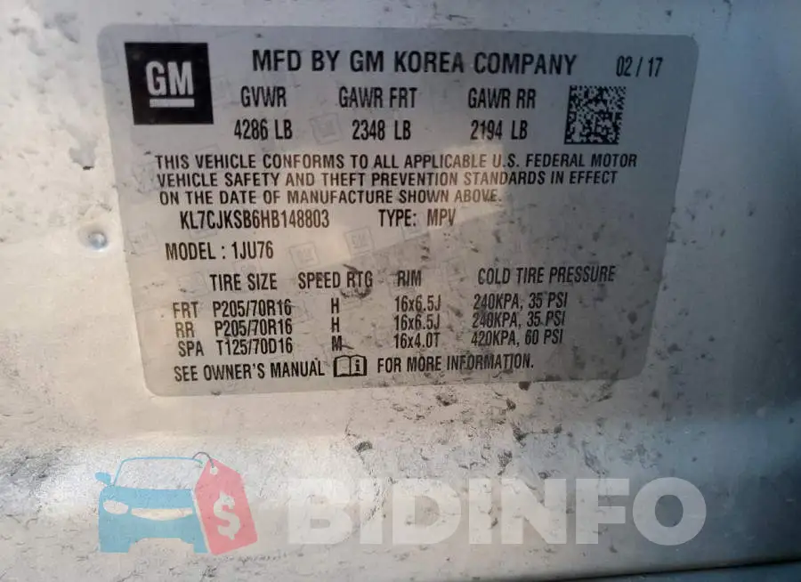 KL7CJKSB6HB148803 Photo# 13