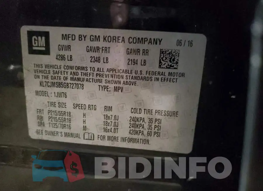 KL7CJMSB5GB727078 Photo# 13