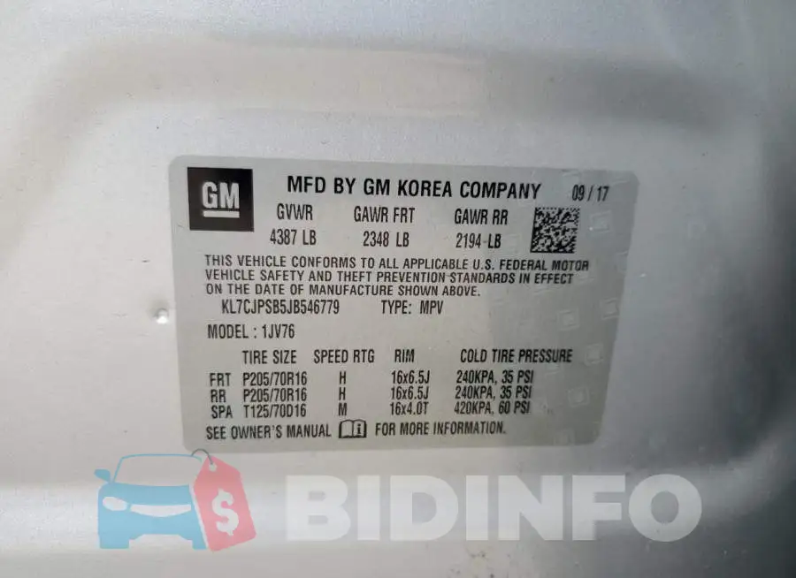 KL7CJPSB5JB546779 Photo# 13