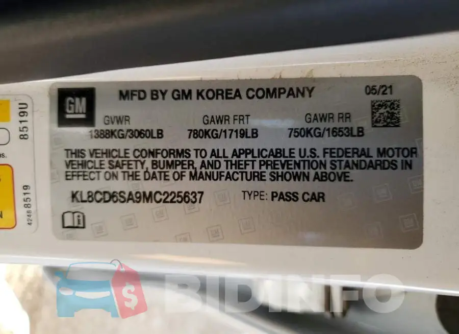 KL8CD6SA9MC225637 Photo# 12