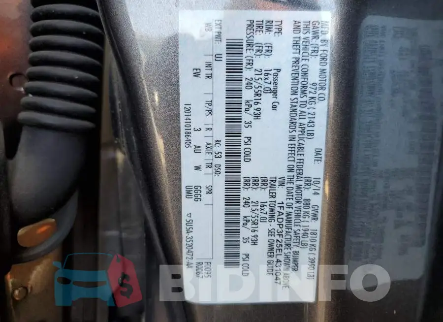 1FADP3F25EL431047 Photo# 12