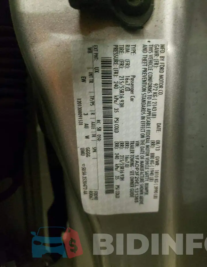 1FADP3F29EL131365 Photo# 12