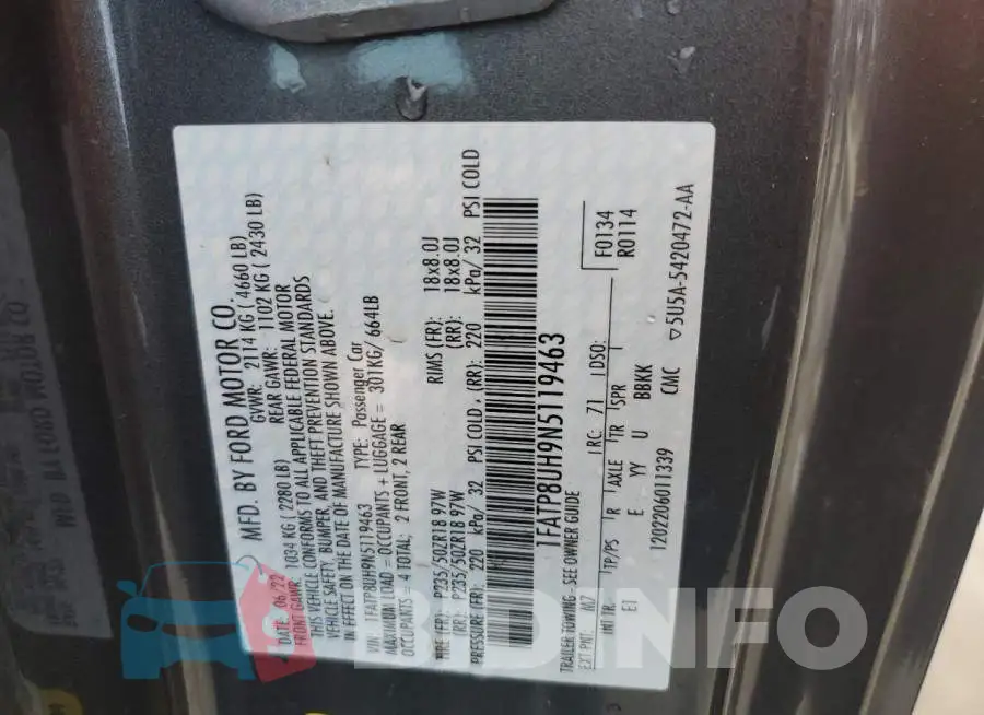 1FATP8UH9N5119463 Photo# 13
