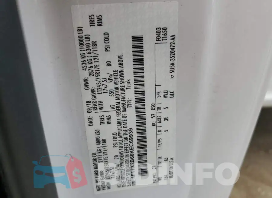 1FT7X2B66KEC69939 Photo# 13
