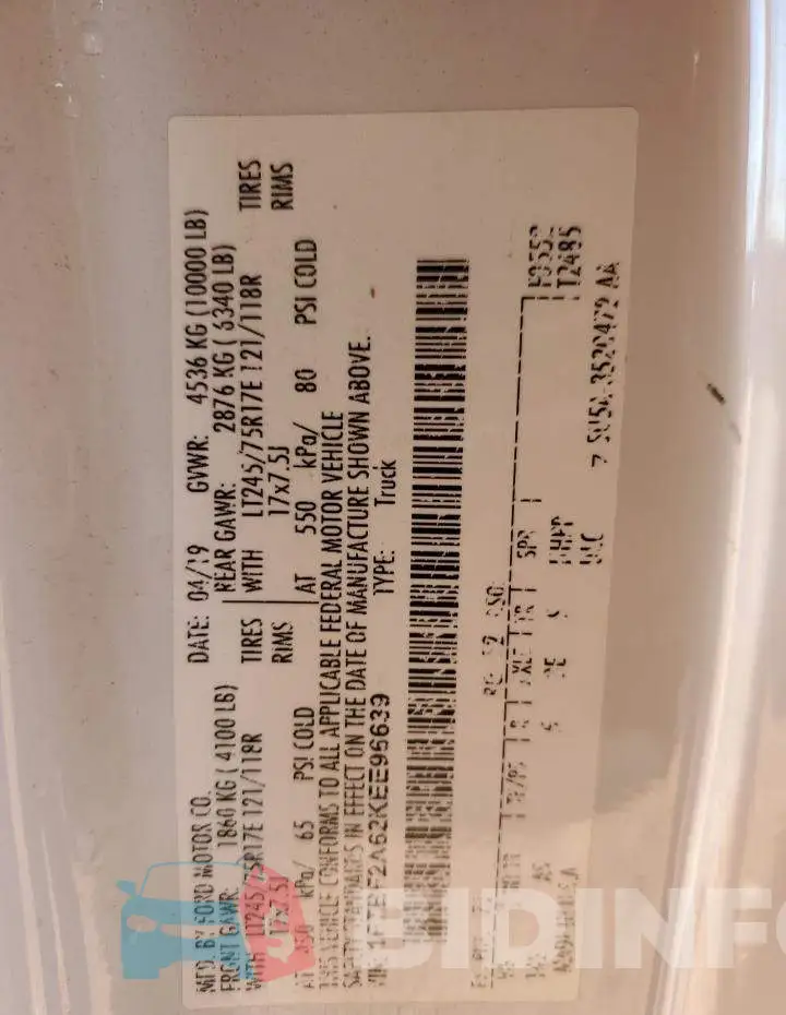 1FTBF2A62KEE96639 Photo# 12