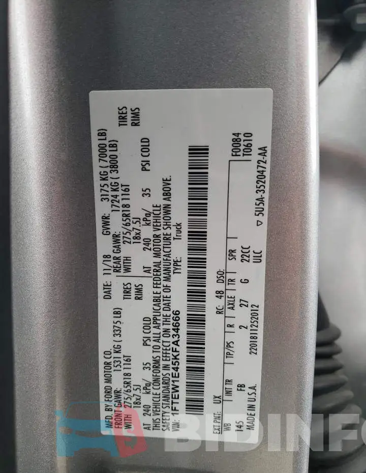 1FTEW1E45KFA34666 Photo# 12