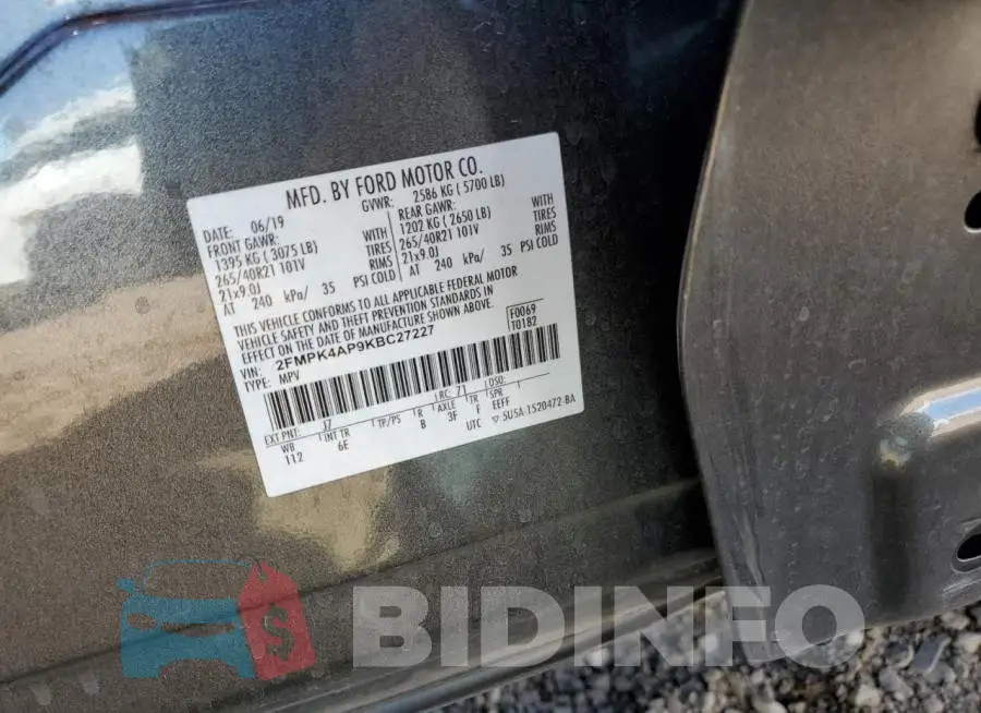 2FMPK4AP9KBC27227 Photo# 12