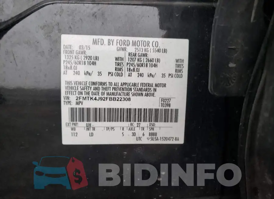 2FMTK4J92FBB22308 Photo# 13