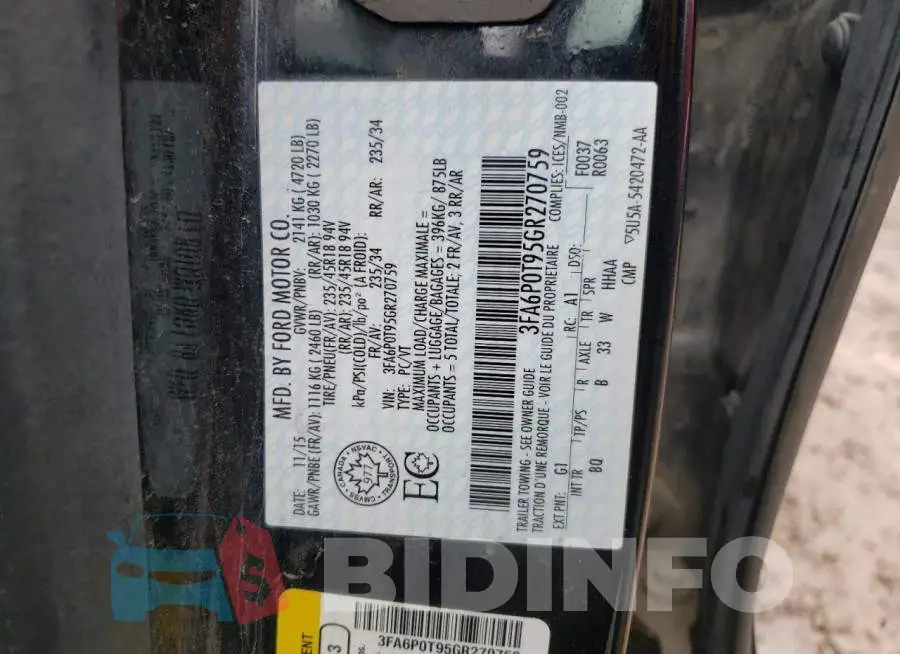 3FA6P0T95GR270759 Photo# 12