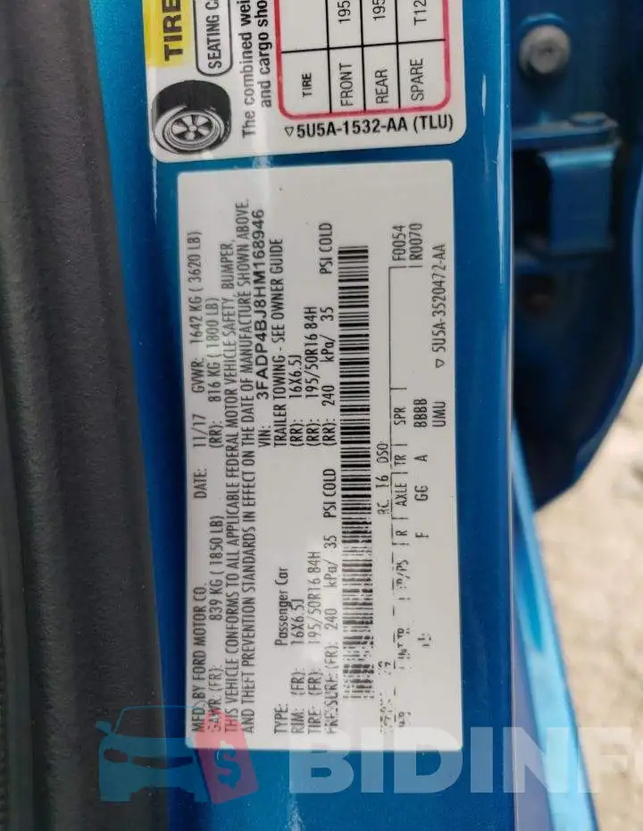 3FADP4BJ8HM168946 Photo# 12