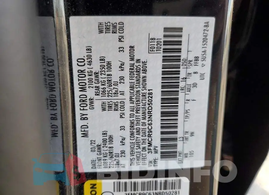 3FMCR9C63NRD50281 Photo# 12