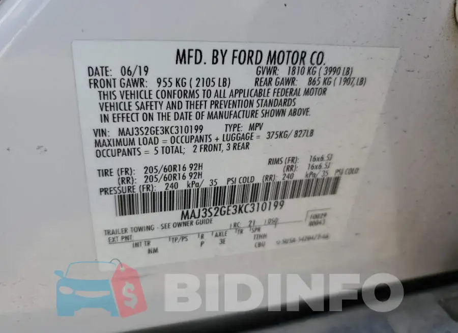 MAJ3S2GE3KC310199 Photo# 13