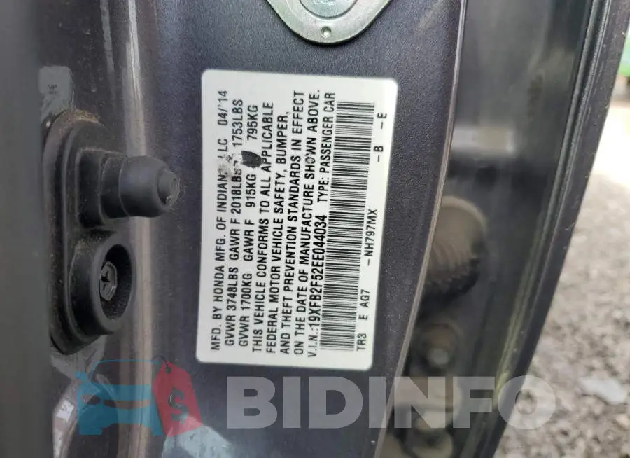 19XFB2F52EE044034 Photo# 12