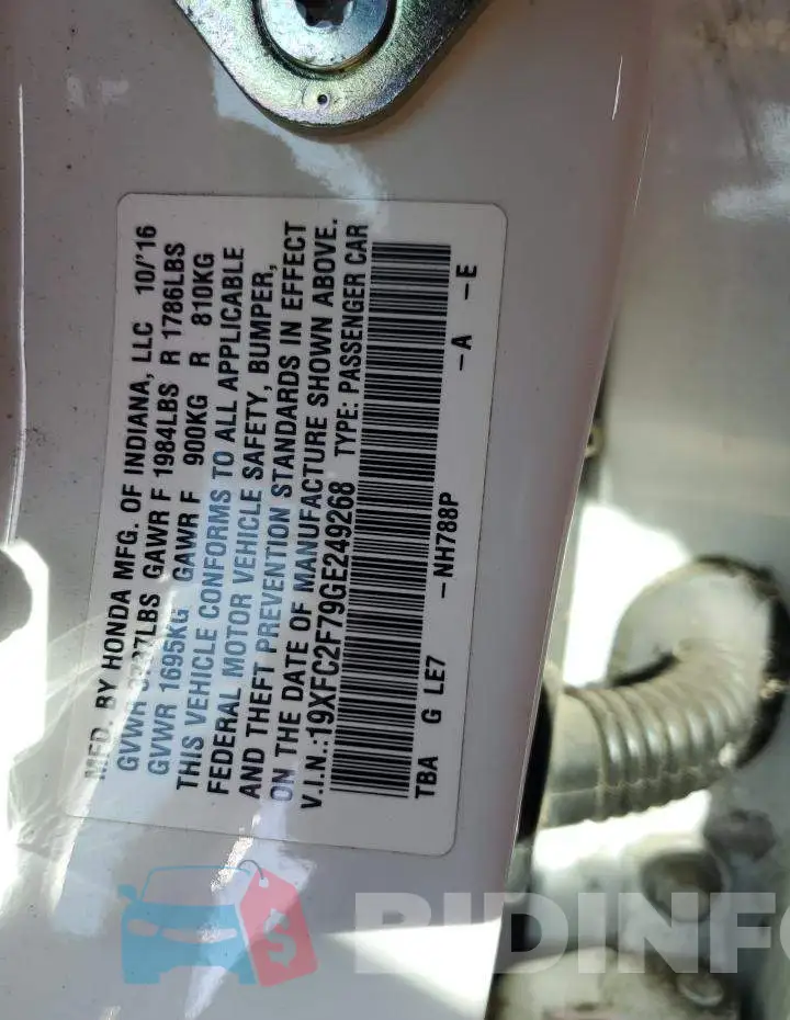 19XFC2F79GE249268 Photo# 12