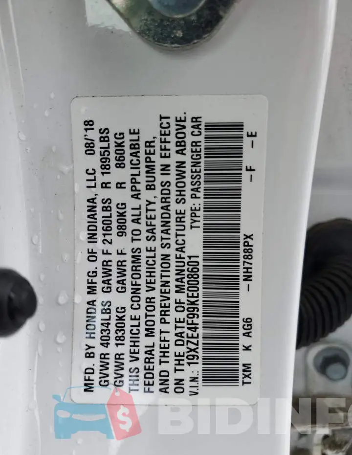 19XZE4F99KE008601 Photo# 12