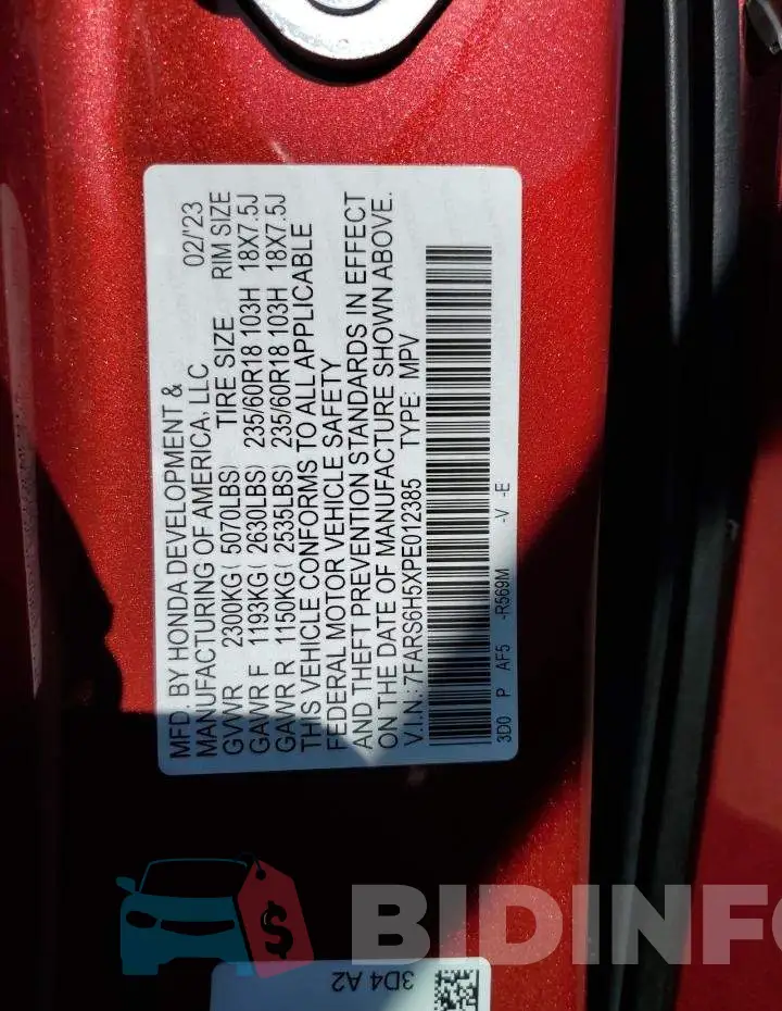 7FARS6H5XPE012385 Photo# 13