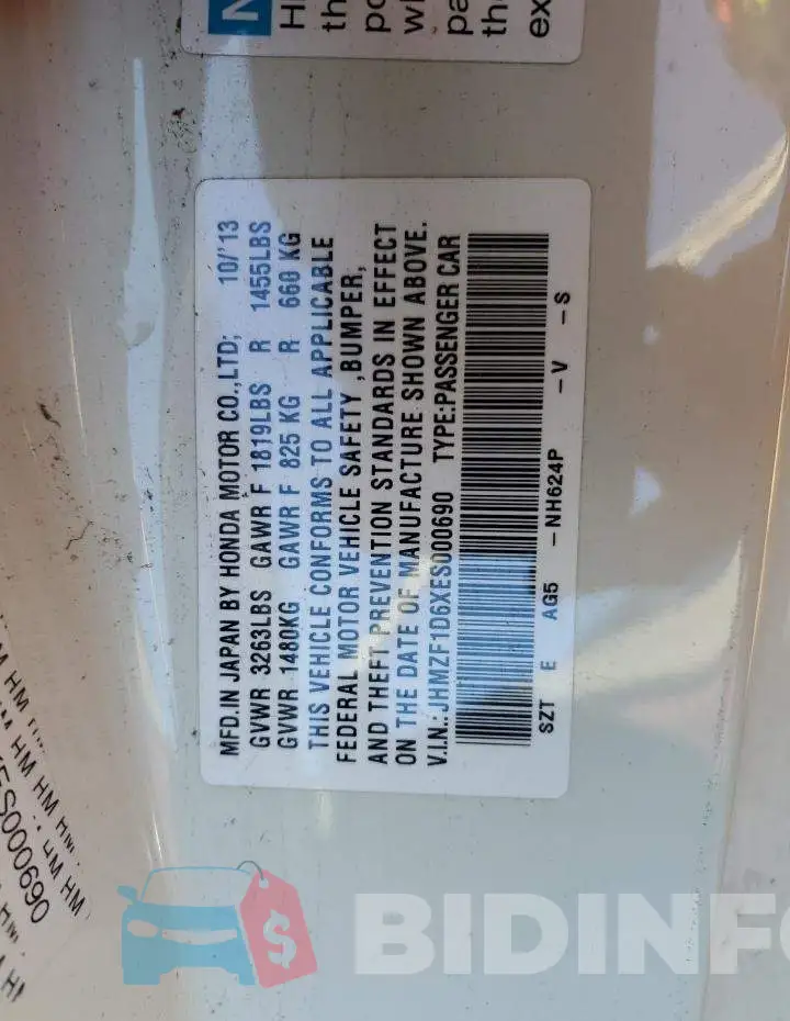 JHMZF1D6XES000690 Photo# 12