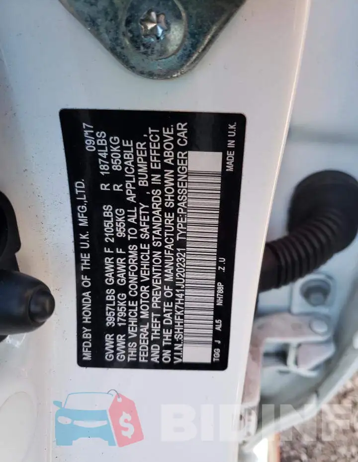 SHHFK7H41JU202321 Photo# 12