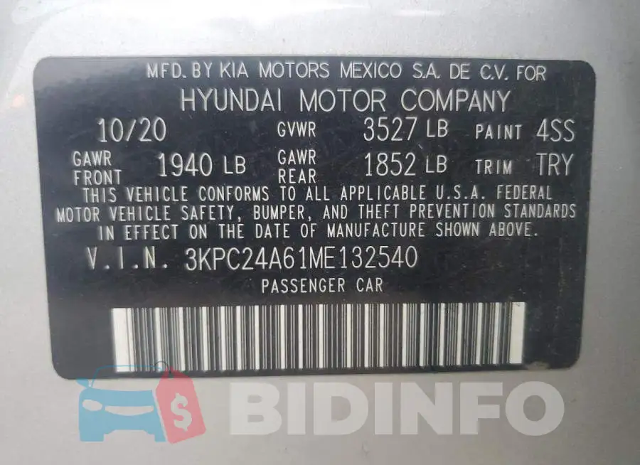 3KPC24A61ME132540 Photo# 13