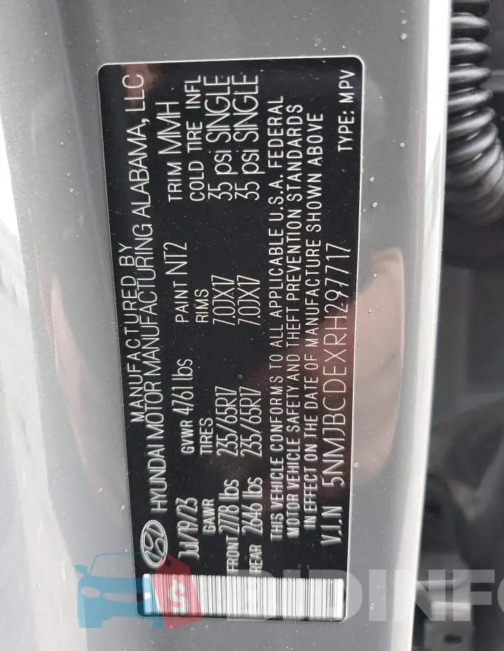 5NMJBCDEXRH297717 Photo# 12